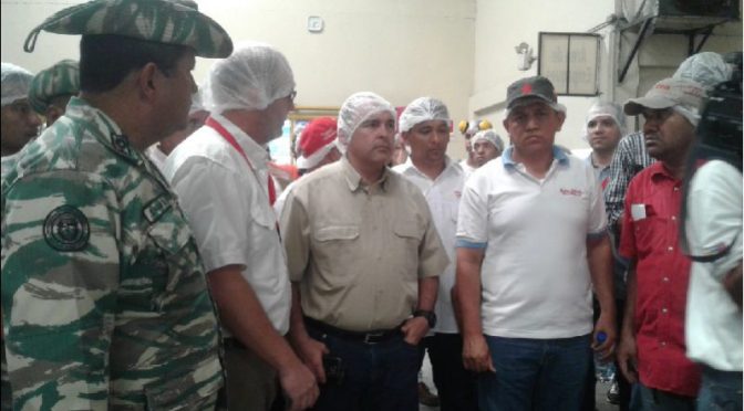 Ministro Torrealba visita empresas Pastas Sindoni C.A del estado Aragua